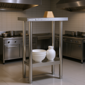Wikelan Commercial Kitchen <b>Work</b> <b>Table</b> 21.7x11.8x33.5 Stainless Steel Polished Finish Corrosion Resistance - Product Image 2