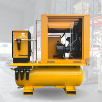 Compresseur d'air industriel à vis à faible bruit 7,5/11/15/22 kW sans huile, stationnaire, alimenté en courant alternatif 220 V, refroidi par air, moteur 10 bars