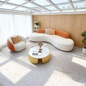 Nordic Iron Fabric <b>Sofa</b> High Quality Modern Elegant Salon Chair <b>for</b> Beauty Hotel Luxury Backrest <b>Sofa</b> Set - Product Image 1