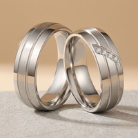 Bijoux de fiançailles en acier inoxydable de haute qualité, argent, or 14 carats, pour femmes et hommes, bagues de mode, bagues de mariage, ensemble de bagues pour couple