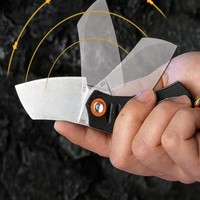 Couteau de poche mini en acier inoxydable 5Cr15 haute durabilité, couteau pliant G10, 70 mm/2,76 pouces, survie, autodéfense, camping en plein air, 3 ans