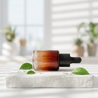 Bouteilles compte-gouttes en verre rondes de 20 ml et 30 ml, imprimées à l'écran, couleurs personnalisées, pour sérum, huiles essentielles, cosmétiques et vernis à ongles