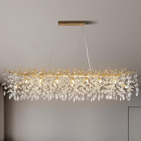 Lustre en cristal K9 de luxe français PM, design artistique créatif, suspension en aluminium en forme de branche, pour villa, salon, restaurant