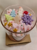 Bougie de Noël parfumée au gingembre et aux biscuits, en pot, cadeau de Noël pour la décoration de fête, centre de table