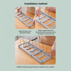 Organizador de tapas de sartén multifunción de plástico brillante estilo rústico ecológico con 7 compartimentos rectangulares al por mayor - Product Image 4