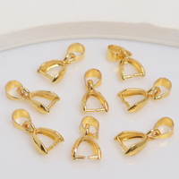 6mm 7mm vente en gros 14K/18K plaqué or en laiton fermoirs collier pendentif Clips pour pierre de Jade bijoux à bricoler soi-même
