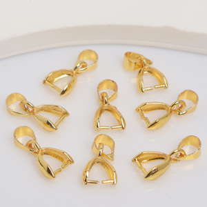 6mm 7mm vente en gros 14K/18K plaqué or en laiton fermoirs <span class=keywords><strong>collier</strong></span> pendentif Clips pour pierre de Jade bijoux <span class=keywords><strong>à</strong></span> bricoler soi-même - Product Image 3