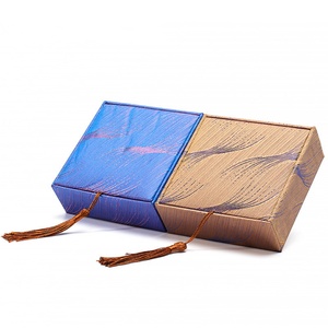 Wholesale Luxury Vintage Tassel Linen <b>Jade</b> Jewelry Packaging Box Handmade Rectangle Pendant Boxes for <b>Bracelets</b> Necklaces Rings - Product Image 4