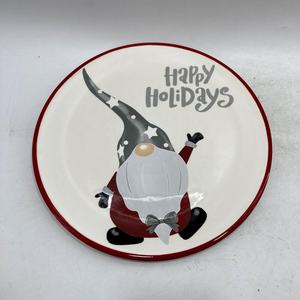 Plato cuadrado de cerámica de <span class=keywords><strong>8</strong></span> pulgadas para dulces de Papá Noel - Product Image 4