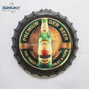 Gran calidad, hecho a medida, Retro, 39cm, tapa redonda para botella de <span class=keywords><strong>cerveza</strong></span>, forma Vintage, carteles de chapa de Metal, decoración de Arte de pared, Metal con impresión - Product Image 2