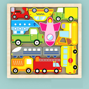 CPC 蒙特梭利卡通动物恐龙 3D 木制学习拼图块板儿童水果交通玩具男孩和女孩 - Product Image 6