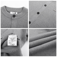 Cardigan en maille à col rond uni pour homme, style Old Money, automne-hiver, résistant aux plis, chaud et décontracté