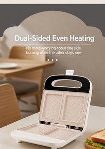 <span class=keywords><strong>Sandwichera</strong></span> Eléctrica Compacta de Doble Cara con Placas Antiadherentes Triangulares para un Calentamiento Uniforme, Ideal para el Hogar y la Cocina - Product Image 6