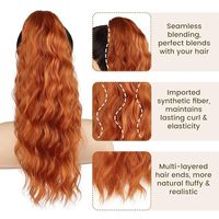 Queue de cheval à clipser en cheveux synthétiques de qualité supérieure, ondulée, avec cordon de serrage, couleur personnalisable, pour femmes, vente en gros