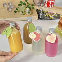 Bouteille de jus en plastique transparente jetable en forme de goutte de 350 ml et 500 ml avec bouchon à vis pour boissons gazeuses, sodas, lait et thé
