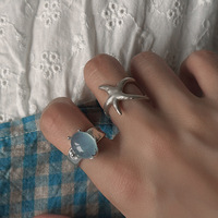 Bague aigue-marine ovale naturelle élégante Bague réglable en argent sterling 925 avec pierres précieuses bleu océan Bijoux fins