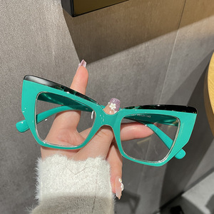 Marcas diseñador <span class=keywords><strong>Retro</strong></span> personalizado Tr90 Anti luz azul ordenador negro China venta al por mayor ojo de gato gafas ópticas marco 2024 - Product Image 2