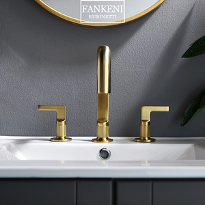 Certification <span class=keywords><strong>Faer</strong></span> CUPC Lavabo en or brossé double poignée Bec pivotant à 360 degrés Robinet d'évier de baignoire - Product Image 6