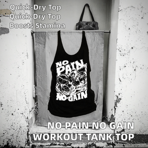Nouveau design, sans douleur il n'y a pas de gain, débardeur de sport à séchage rapide, tee-shirt de musculation, fitness, bodybuilding, sans manches, respirant, tricoté - Product Image 3