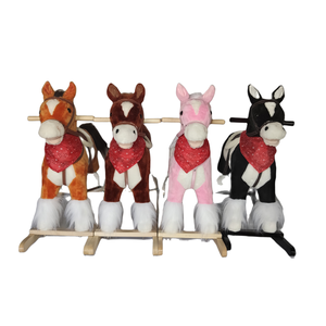 <span class=keywords><strong>Cheval</strong></span> à bascule en bois pour enfants, cadeau pour bébé, <span class=keywords><strong>1</strong></span>-5 ans, selle en peluche, fabrication professionnelle - Product Image 6