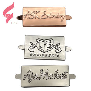 ป้ายยี่ห้อแผ่นโลหะนิกเกิลฟรีโลโก้ออกแบบเองได้เป็นมิตรต่อสิ่งแวดล้อมสำหรับกระเป๋าถือกระเป๋าสตางค์สังกะสีทอง - Product Image 1