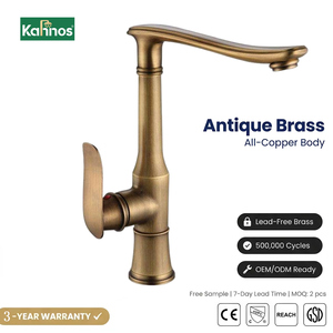 Hot Selling <b>Brushed</b> Gold <b>Deck</b> Mounted Brass Bathroom Sink Faucet Single Handle Ceramic Cartridge Modern Luxury 3-Year Warranty - Product Image 1
