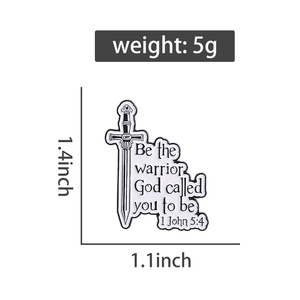 Soyez le guerrier Dieu vous a appelé à être émail broche guerrier épée Bible versets broche revers sac à dos Badge bijoux cadeau pour les amis - Product Image 6