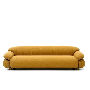 Ретро кремовый стиль стальное кольцо wabi-sabi стиль диван дизайнерская Прямая Ткань три человека sesann диван