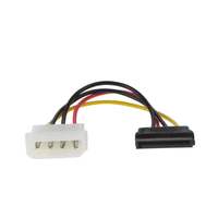 Cable de Alimentación de Alta Calidad para Disco Duro SATA de 15 Pines a IDE de 4 Pines con Cubierta de PVC y Blindaje Trenzado, Divisor en Y