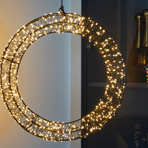 Luz colgante de hierro para ventana, modelo de alambre de cobre, lámpara, estrella, Luna, bola, boda, habitación de Navidad, jardín, fiesta, luces decorativas de Navidad - Product Image 1
