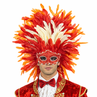 Masque de tête en plumes pour carnaval, fête, spectacle de danse, performance sur scène, festival, costume, accessoire pour femme