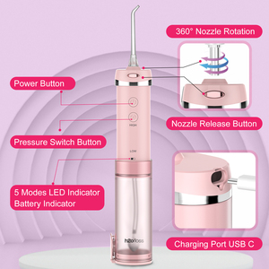 H2ofloss 2024 Populaire Homeuse Draagbare Draadloze Elektrische Tandheelkundige Mini Waterflosser Waterdichte Draagbare Waterstraal <span class=keywords><strong>Flosser</strong></span> - Product Image 6