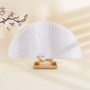 Hot Selling 23cm Hand Held Fan Spanish Wooden Hand Fan Customized Solid Color Portable Hand Fans - Product Image 1