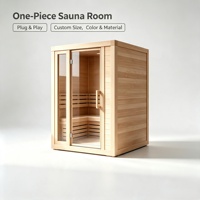 Cabine de sauna en bois monobloc, prête à l'emploi, pour la maison, dimensions, couleur et matériaux personnalisables, pour bien-être et spa