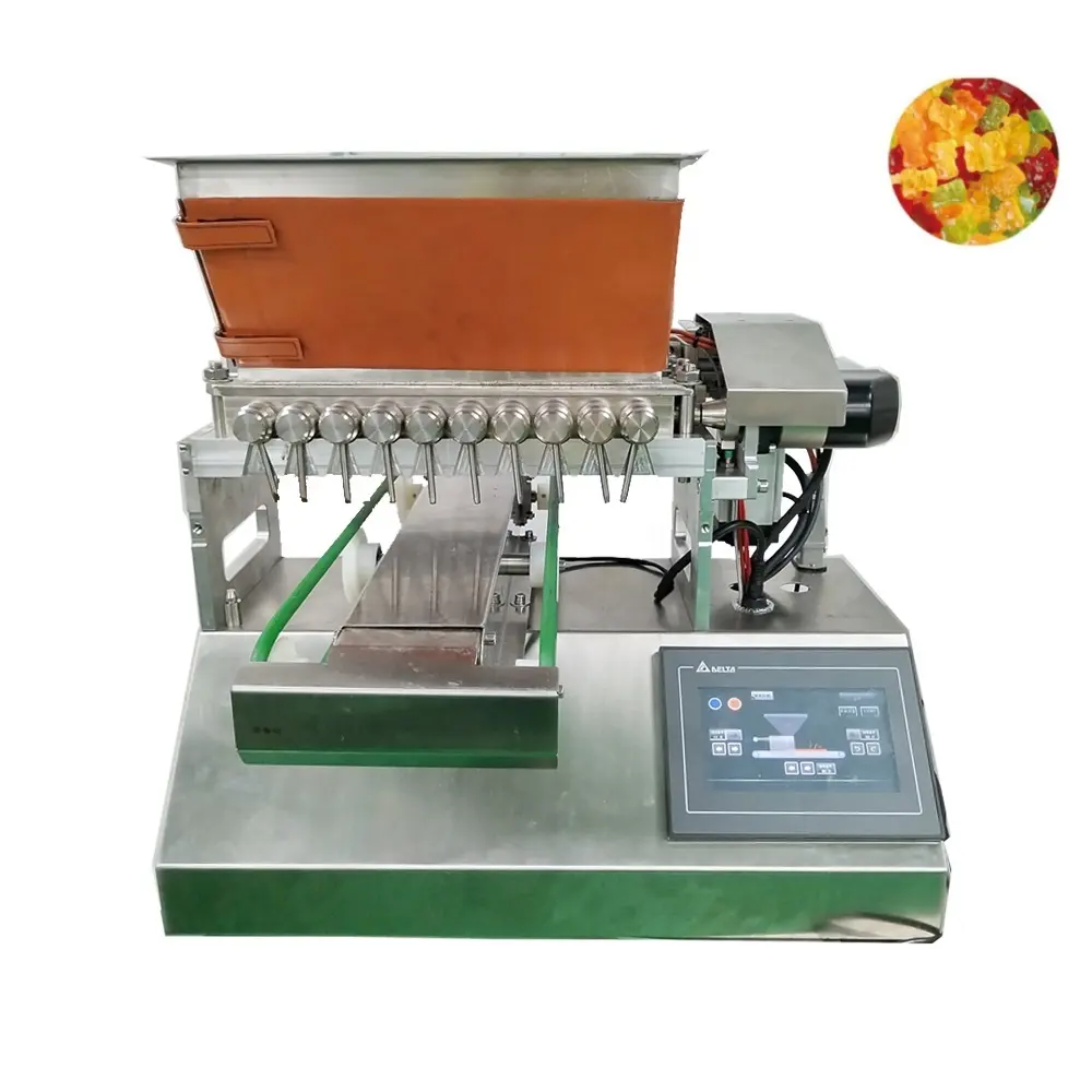 mini confectionery semi-automatic hard lollipop candy forming machine soft jelly gummy candy depositor