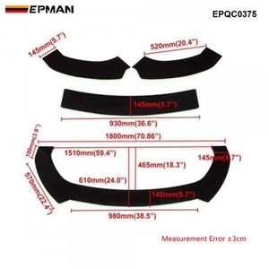 EPMAN - Kit de Carrocerí<span class=keywords><strong>a</strong></span> Universal para Automóvil, Alerón Delantero, Divisor de Parachoques, Efecto de Suelo, para Camry, ALTIMA, <span class=keywords><strong>Escape</strong></span>, EPQC0375 - Product Image 3