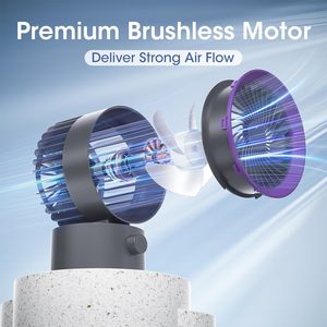 Ventilateur de bureau solaire d'urgence, dernière tendance, rechargeable AC/USB, mini ventilateur de table portable 20000mAh pour usage extérieur - Product Image 2