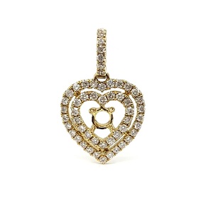 Pendentif Cœur Classique Unisexe en Or Jaune 18 carats Plaqué Or, Diamant Naturel Taille Brillant, Qualité Supérieure, Idéal pour le Dropshipping - Product Image 1