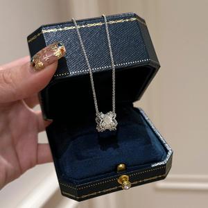 Collier pendentif en argent pur S925 plaqué or, diamant brossé, style chinois, luxe exquis, nouvelle mode - Product Image 1