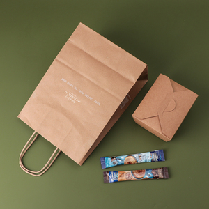 कस्टम मुद्रित सादे पेपर कैरी बैग क्राफ्ट अपने लोगो के साथ किराने के उपहार के लिए चाय और बीयर के लिए खाद्य पैकेजिंग - Product Image 4