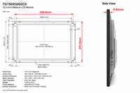 Modul LCD IPS XGA 15 Inci 1024x768 Kelas Medis 400 Nits LVDS 20 PIN untuk Mesin Dialisis Darah & Monitor Klinis