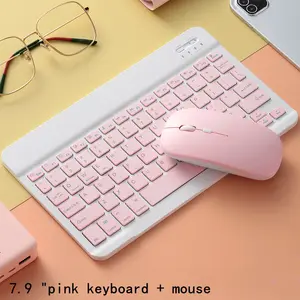 Keyboard dan Mouse Nirkabel Apple Teclado, Keyboard untuk Ponsel Apple Teclado iPad Xiaomi Samsung Huawei, Keyboard Nirkabel untuk Android IOS Windows