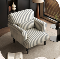 Fauteuil de détente en bois à rayures, style rétro moderne du milieu du siècle, directement de l'usine, pour salon, chambre, bureau à domicile, hôtel