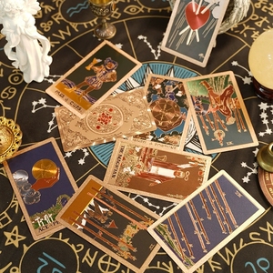 Tarocchi in lamina d'oro per principianti impostati con guida-mazzo divinatorio completo per decorazioni per la casa e cartomanzia - Product Image 3