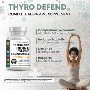 Cápsulas de Mezcla Herbal <span class=keywords><strong>con</strong></span> Fórmula Todo en Uno: Selenio, Yodo, L-tirosina y Ashwagandha para <span class=keywords><strong>la</strong></span> Salud de <span class=keywords><strong>la</strong></span> <span class=keywords><strong>Tiroides</strong></span> y el Apoyo Adrenal, Vegano, 60 Unidades - Product Image 6