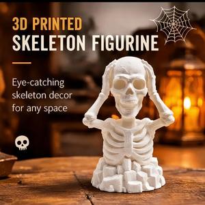 Nouvel Arrivage : Ornement Crâne 3D imprimé en PLA, mains et tête prises en charge par le crâne, adieu l'épuisement mental, créatif et original - Product Image 2