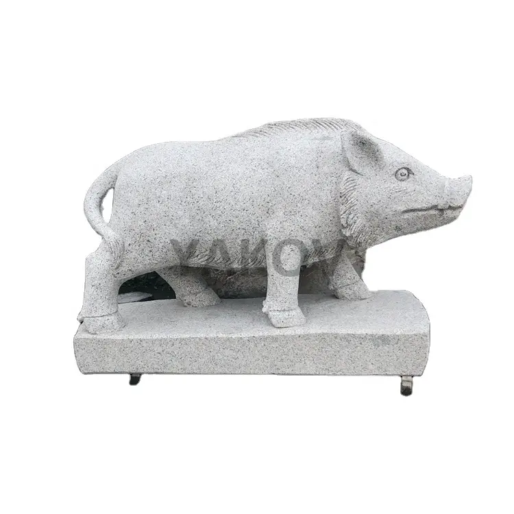 आउटडोर उद्यान सजावट प्राकृतिक पत्थर सुअर मूर्ति <span class=keywords><strong>मूर्तिकला</strong></span>