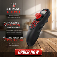 Émetteur télécommandé HotRC DS600 6CH 2,4 GHz avec récepteur F-06A pour voitures RC, chars, bateaux, robots, projets industriels et de bricolage