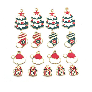 Accessoires de bijoux en alliage de zinc, motif de Noël, série Père Noël, avec émail goutte d'huile, pour collier, porte-clés, chaîne de téléphone portable et pendentif - Product Image 2