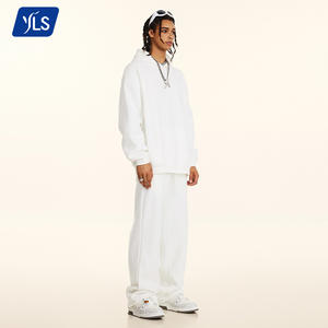 YLS5058 Set Felpa Termica Invernale Oversize da <span class=keywords><strong>Uomo</strong></span> in Pile Senza Cordoncino, Outfit Coordinato Streetwear - Product Image 2
